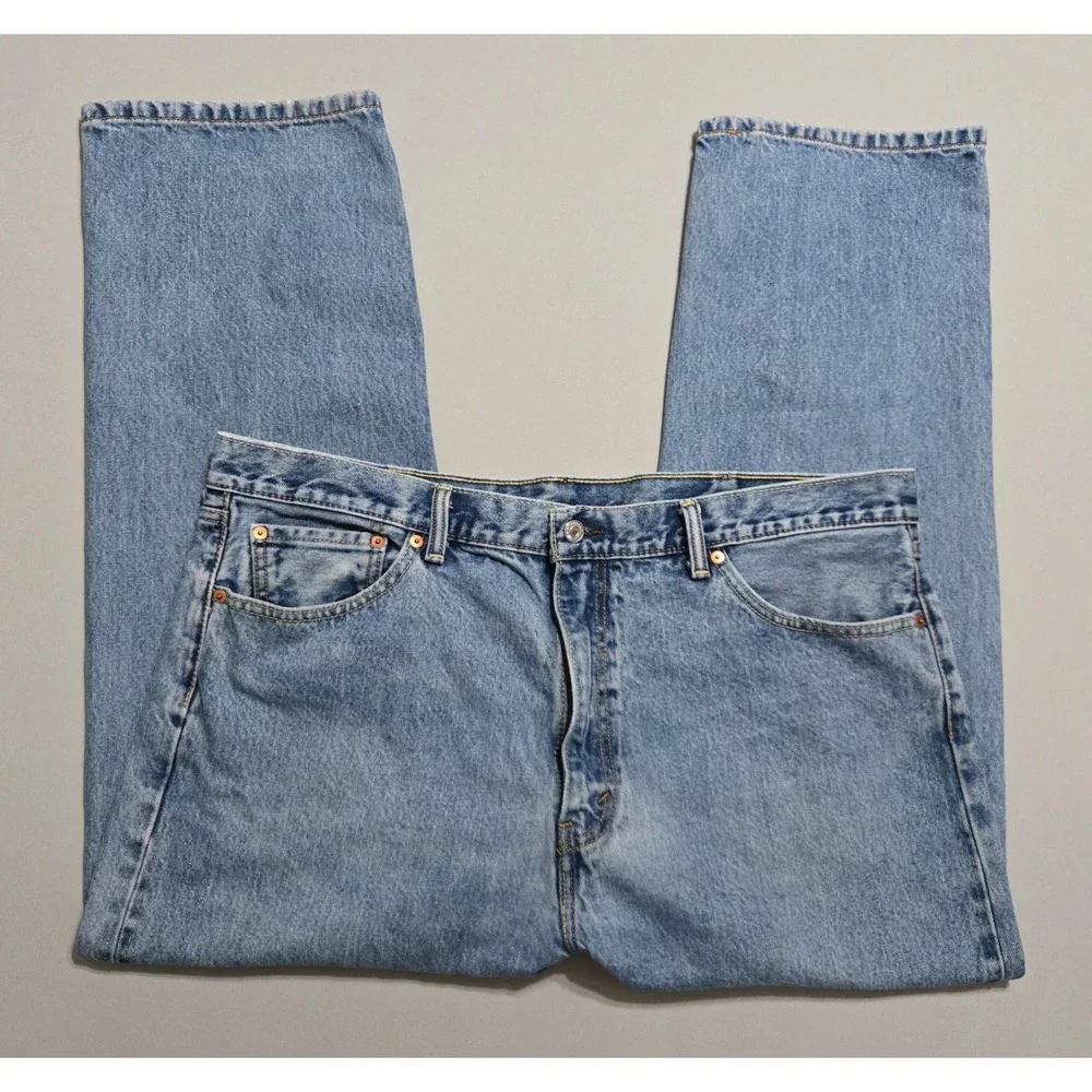 Levi's 505 Regular Fit Jeans 42x29 Blue Straight Leg Denim‎ 00505-4891